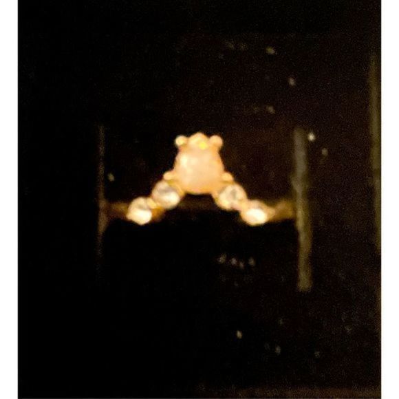 PRETTY MULTICOLOR WHITE OPAL N RISE GOLD RING - Picture 2 of 5